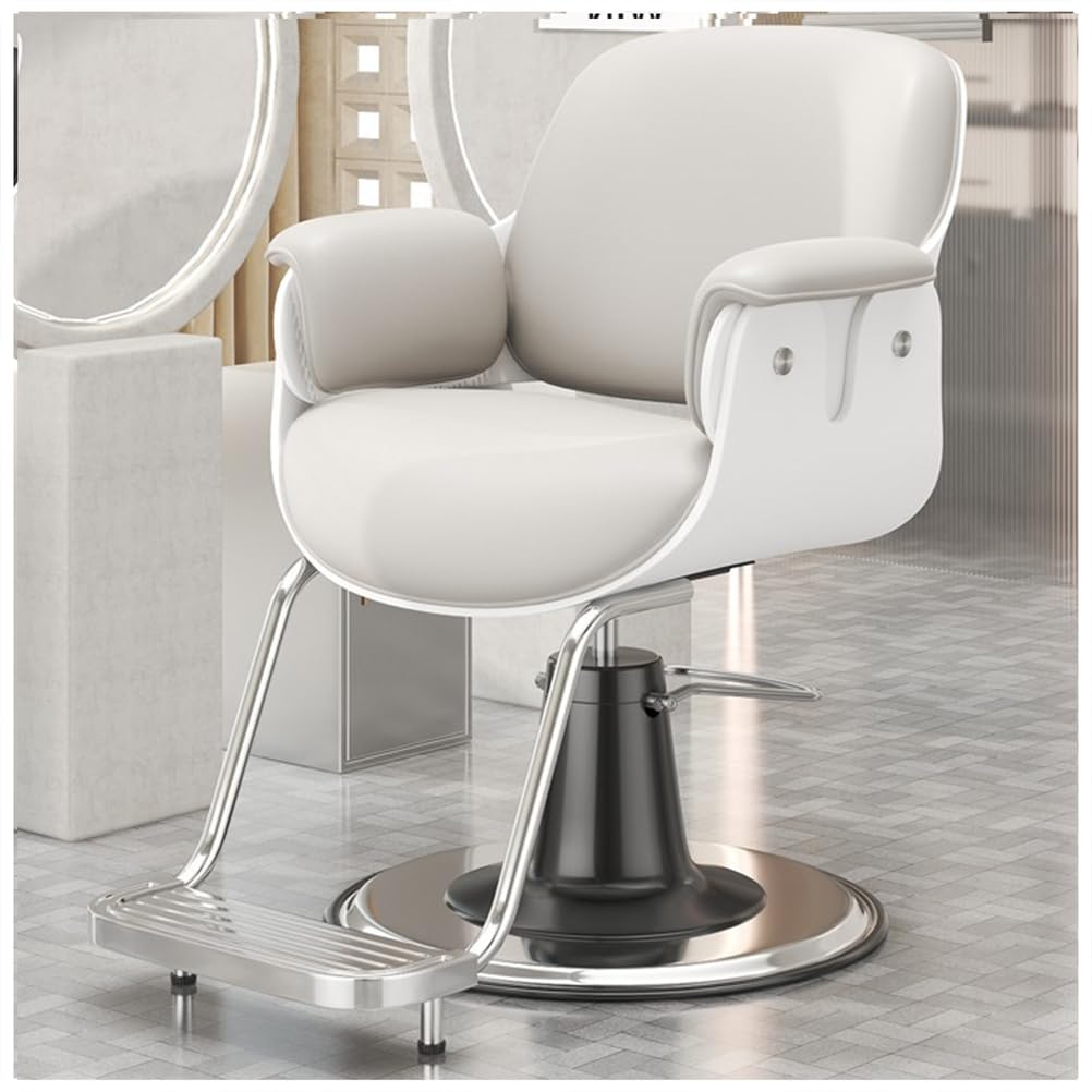 OZBMA Adjustable Swivel Salon Chair ty Hydraulic Barber for Spa Beauty Tattoo Shop Stylish Silver Design Comfort & Durability