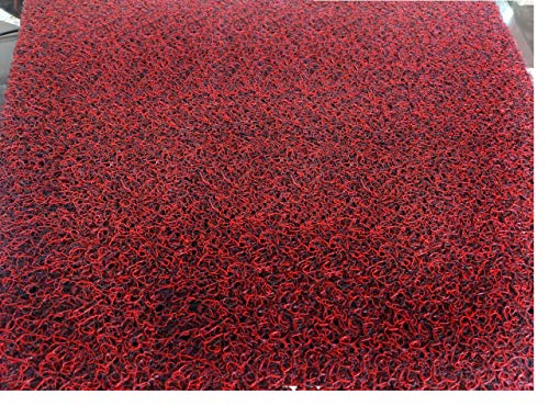 Image of Pvc Cushion Rectangular Foot Mat Dirt Rub Off Thick Mesh Main Entrance Doormat With Anti-Slip Rubber Backing For Home, Bedroom, Bathroom (2 X 10, Maroon)