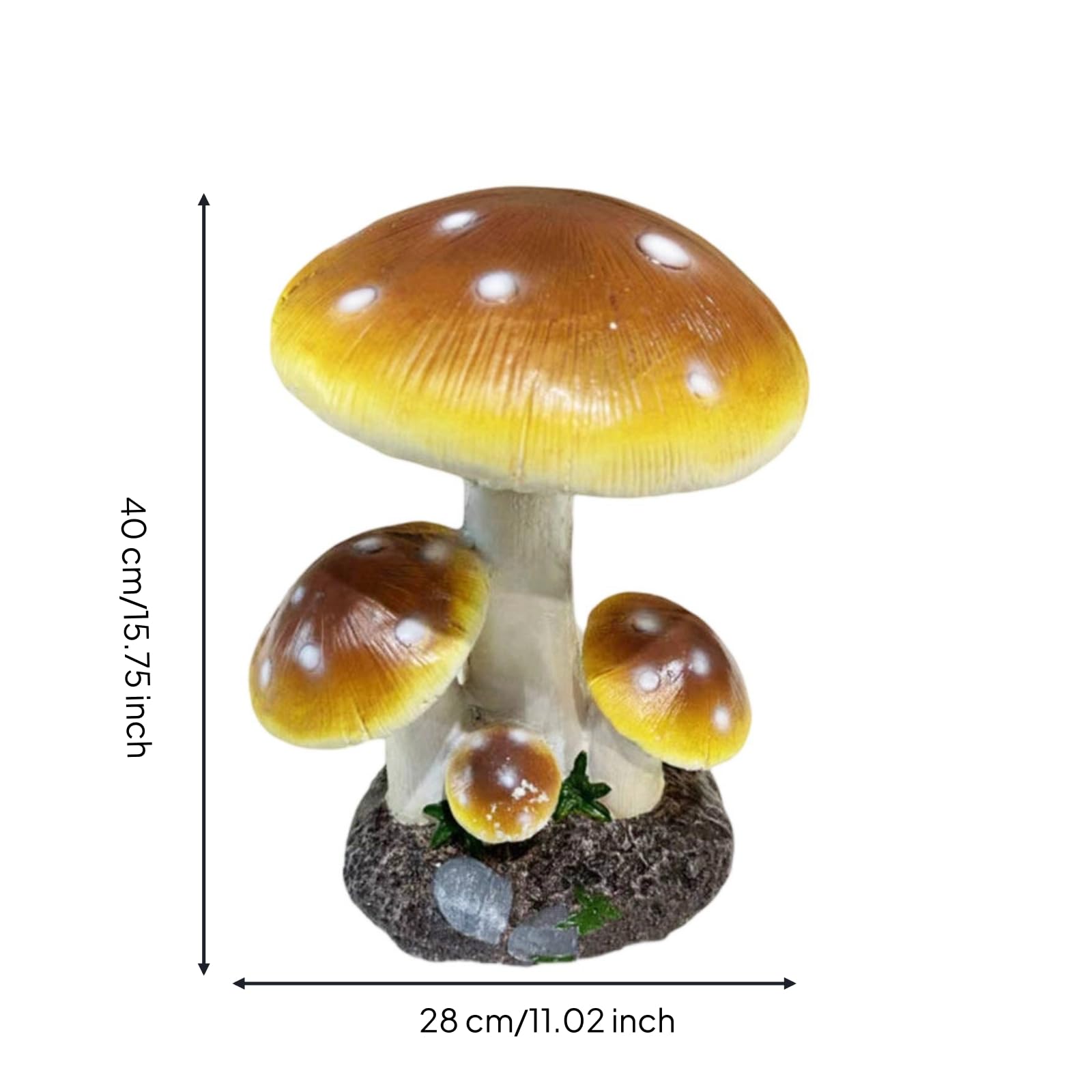 Pilz Outdoor Pilzfigur Stabil Pilzfigur für Hobbygärtner, Garten, Terrasse, Vorgarten, 40 cm