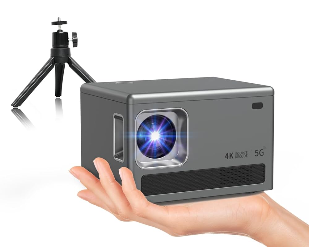 Mini Projector 4K Supports Android 11, Projector 5G WiFi 6