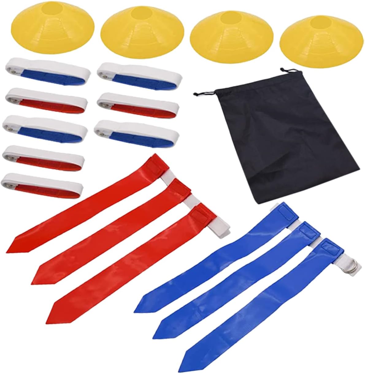 Mikinona 1Set Adjustable Football Waist Belt Set with Flags White Belts Flags Markers Portable Rugby Equipment for Youth Training and Outdoor Games