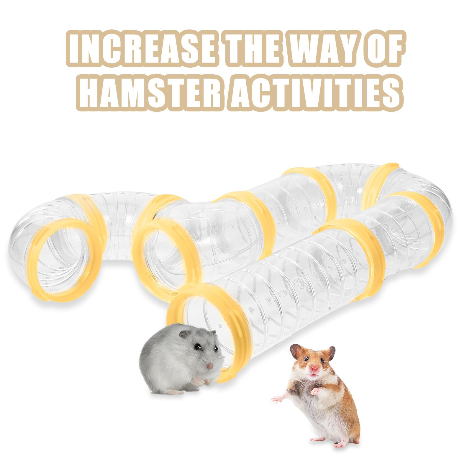 2 Satz Hamstertunnel Verbindungsspielzeug aus PP mit Abnehmbarem Design Selbstgemacht als Unterhaltsamer für Hamster und Meerschweinchen im Käfig