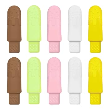 10 PCS Aligners Chewies for Aligner Chompers Chewies for Invisalign Aligner Orthodontic Aligner Trays Seater Dental Chewies, 5 Colors White, Brown, Pink, Green, Yellow