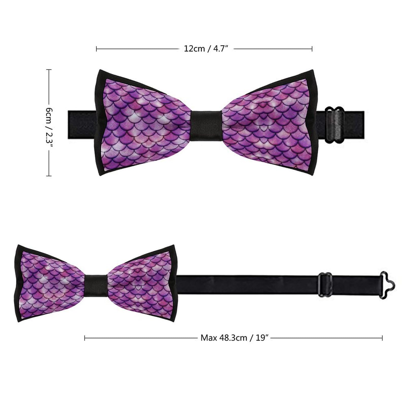 GoasNei Rainbow Mermaid Scale Bow Tie for Men Adjustable Necktie Funny Tie Neck Ties for Weddings Party