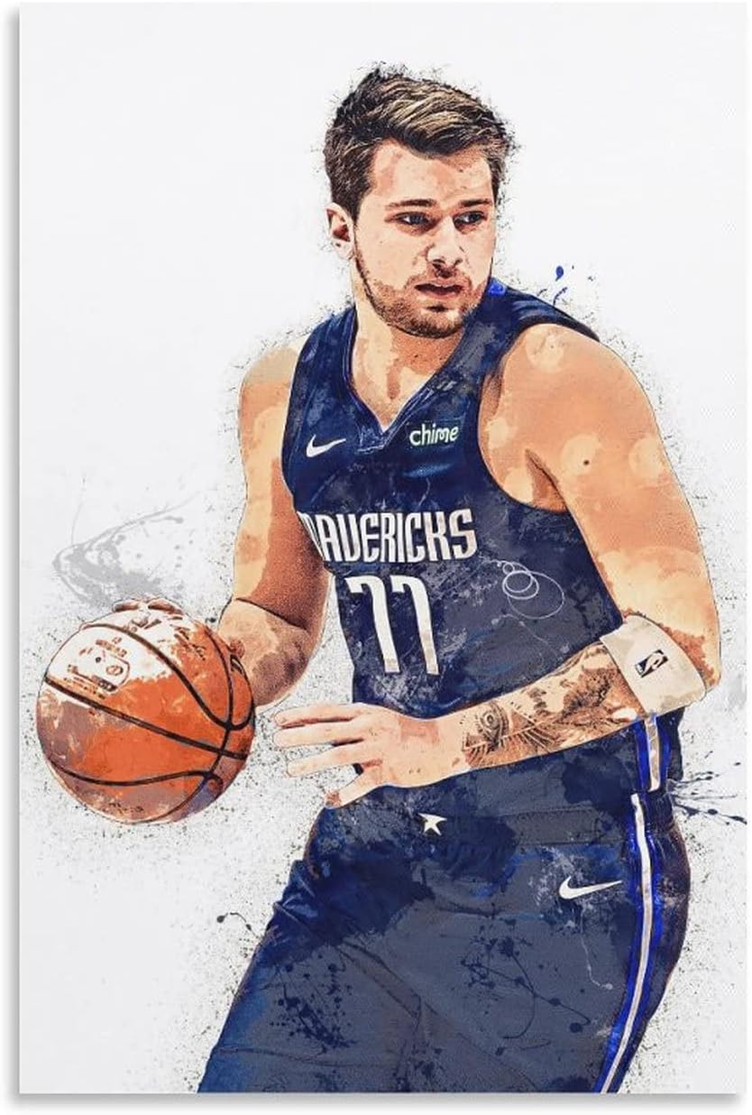 FANCHUANG Luka Doncic Basketball Posters Motivational Poster for Boys Bedroom Wall Canvas Inspirational Wall Art Unframe-style 16x24inch(40x60cm)