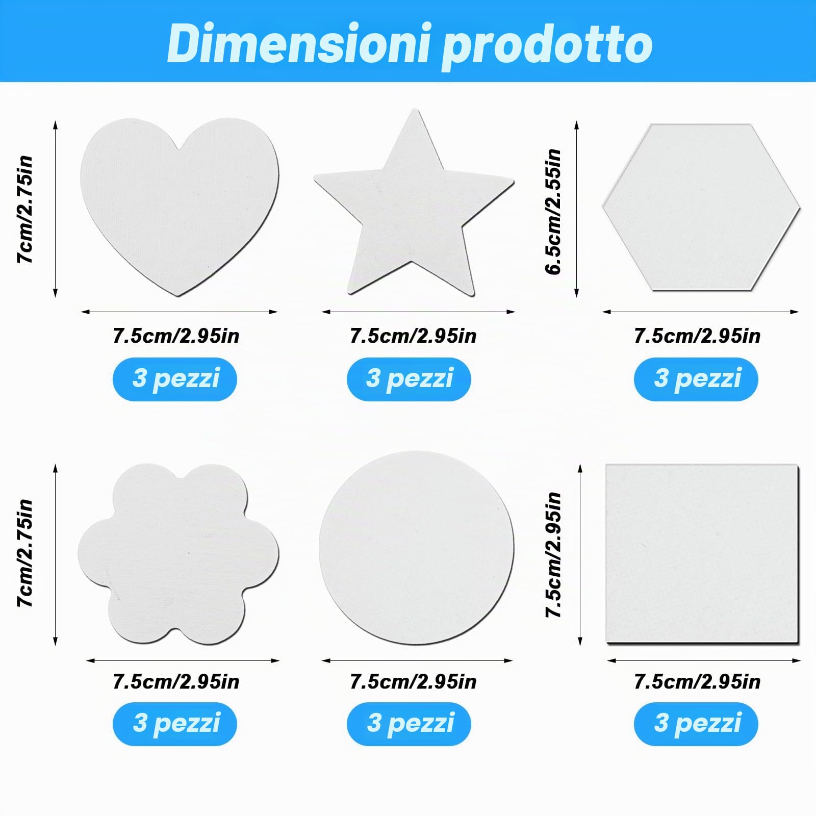 Pannello magnetico per pittura esagonale, cerchio, quadrato, amore, fiori - 18 pezzi