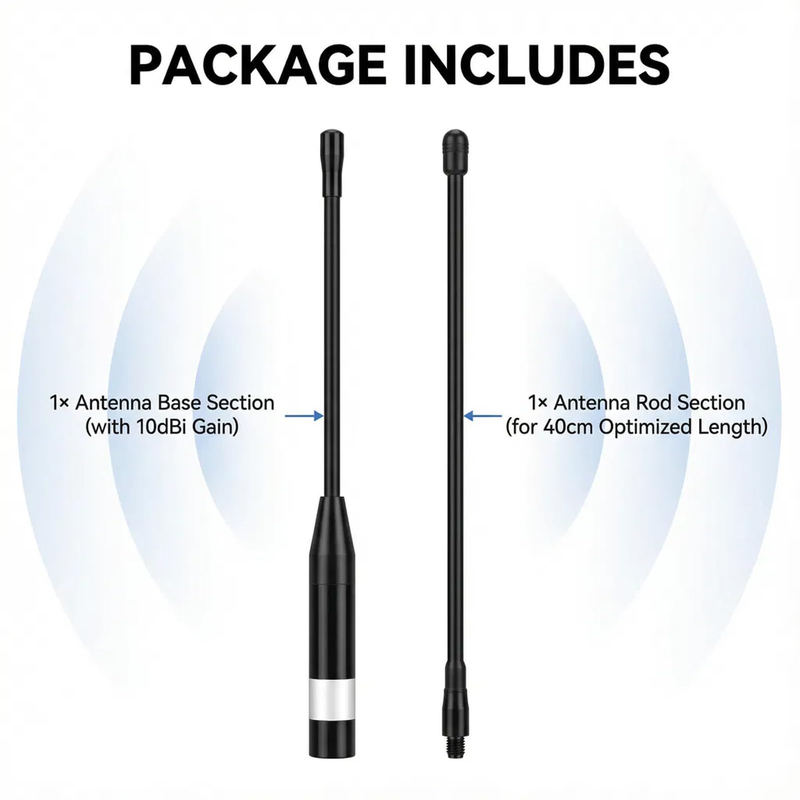 868MHz Meshtastic LoRa Antenne 10dBi High Gain, 40cm Langstrecken SMA Stecker Omni Whip für He ltec V 3 ESP 32 - Robust & Flexibel(2PCS,Schwarz)