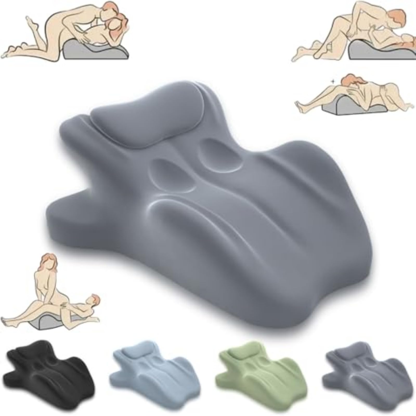 Almohada para Parejas de 27° - Cuña de Espuma viscoelástica para Mayor Comodidad y conexión - Almohada ergonómica, Funda fácil de Limpiar,Gris
