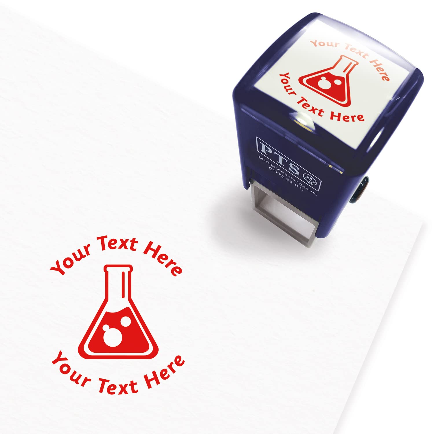 Personalised Science School Teachers Reward Feedback Marking Stamper Stamp 25mm Primary Teaching Services (Red)