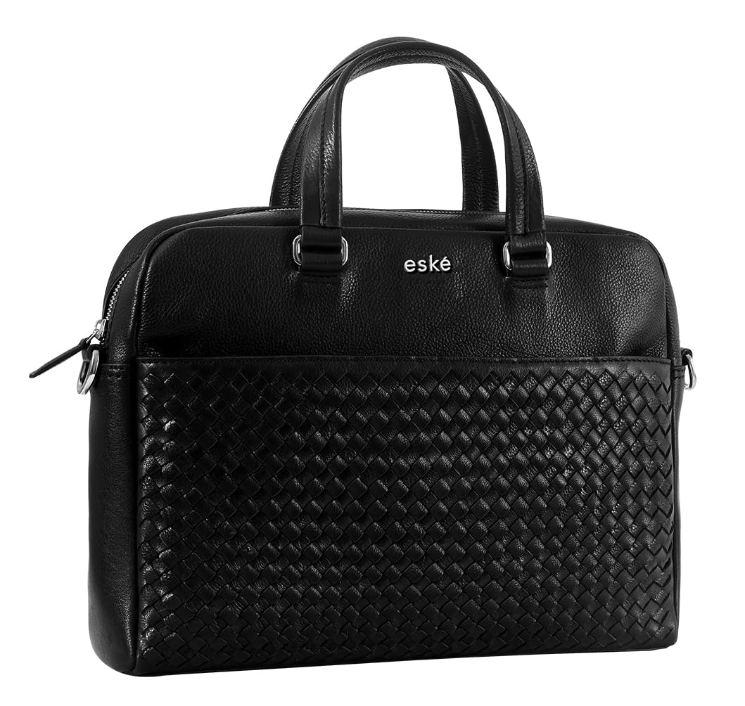 eske Brooks 13" Genuine Leather Office Laptop/Macbook Bag for Men | Messenger Briefcase | Gents Shoulder Sling Side Bag | Gift For Him, Men (Black Vintage) (B0BPPRRL58) Amazon Price History, Amazon Price Tracker