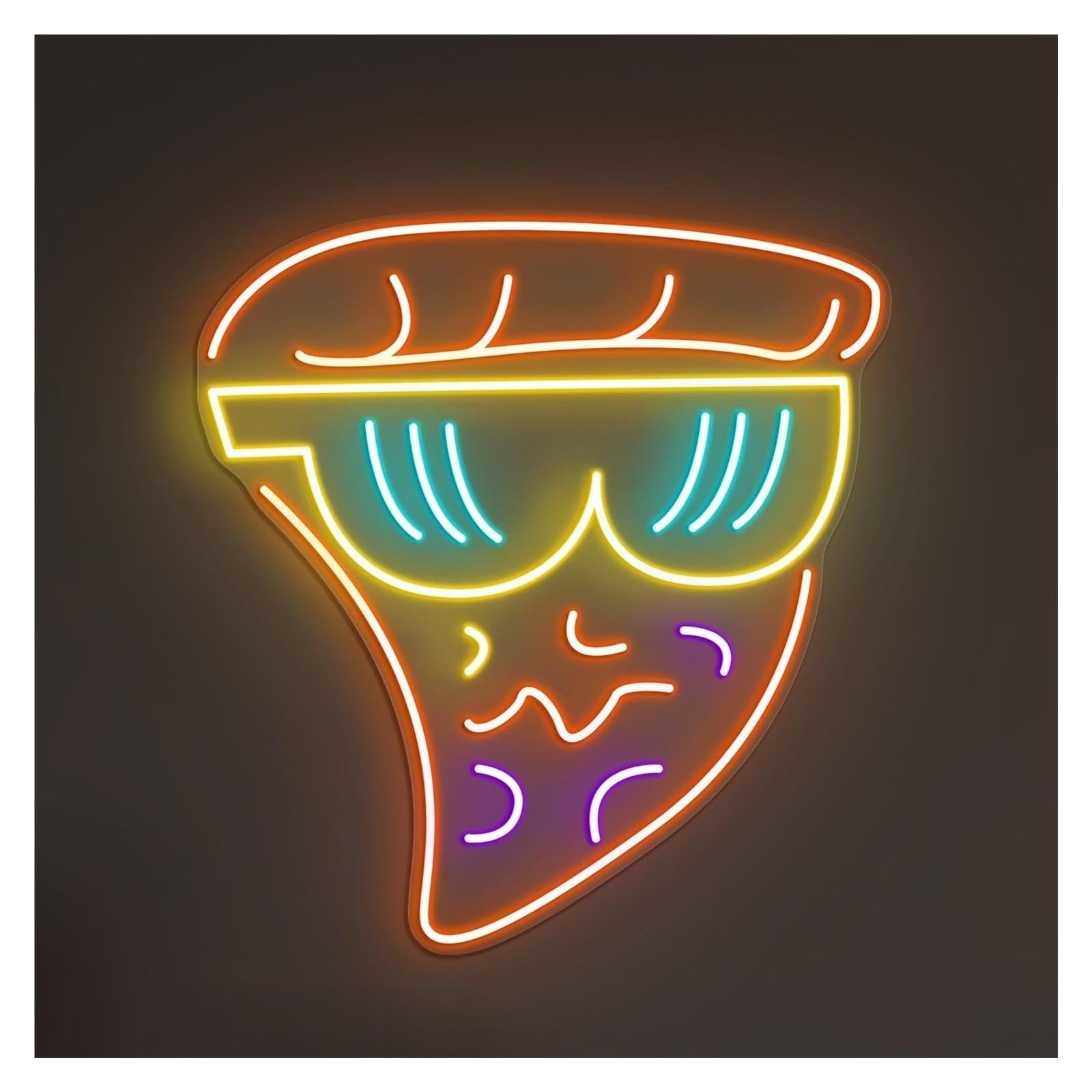 Hanging Art Neon Signs Pizza Slice Neon Sign, Suitable For Fast Food Shop Decor With Brightness Adjustable 50cm
