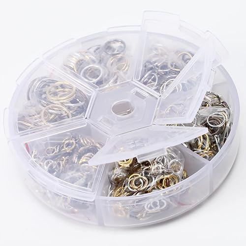 Miniatura 4 de Juego de 1000 conectores de anillo tórico de metal abiertos, anillos de salto para conectores de fabricación de joyas (0.157 in, 0.197 in, 0.236 in,
