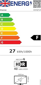 Hisense 32" 32E5QTUK QLED FHD Smart TV - Quantum Dot Colour, Full HD, Dolby Atmos, Sports Mode, Games Mode, Dual Position Stand with Freely, Disney +, YouTube, Netflix