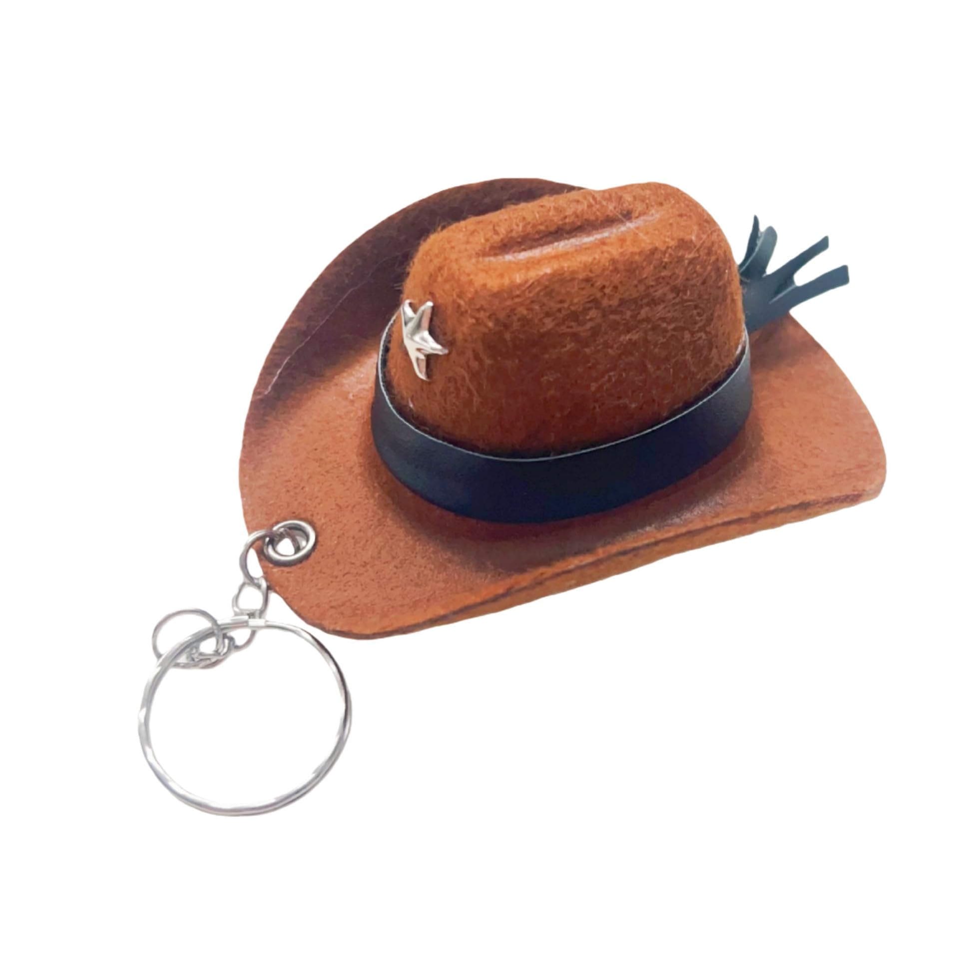 Xyvvol Men's Brown Cowboy Hat Keychain (Brown)