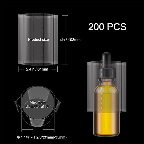 Miniatura 29 de Bandas retráctiles para botellas, frascos, selladores de plástico retráctiles, bandas termorretráctiles, sellado de tapa para frascos, botellas