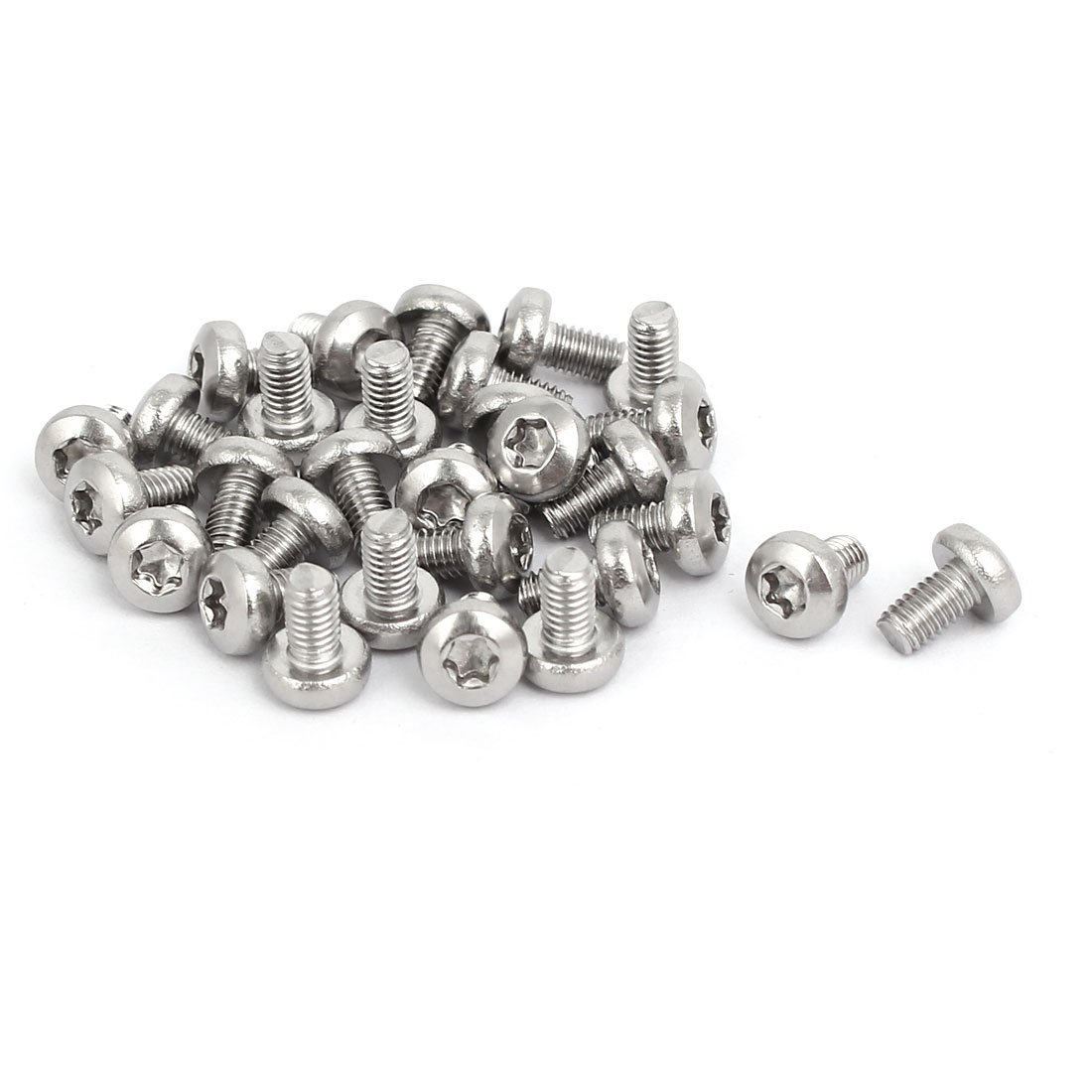 Uxcell Silver Sourcingmap M3x5mm 304 Stainless Steel Button Head Torx Screws Bolts T10 Drive 30Pcs