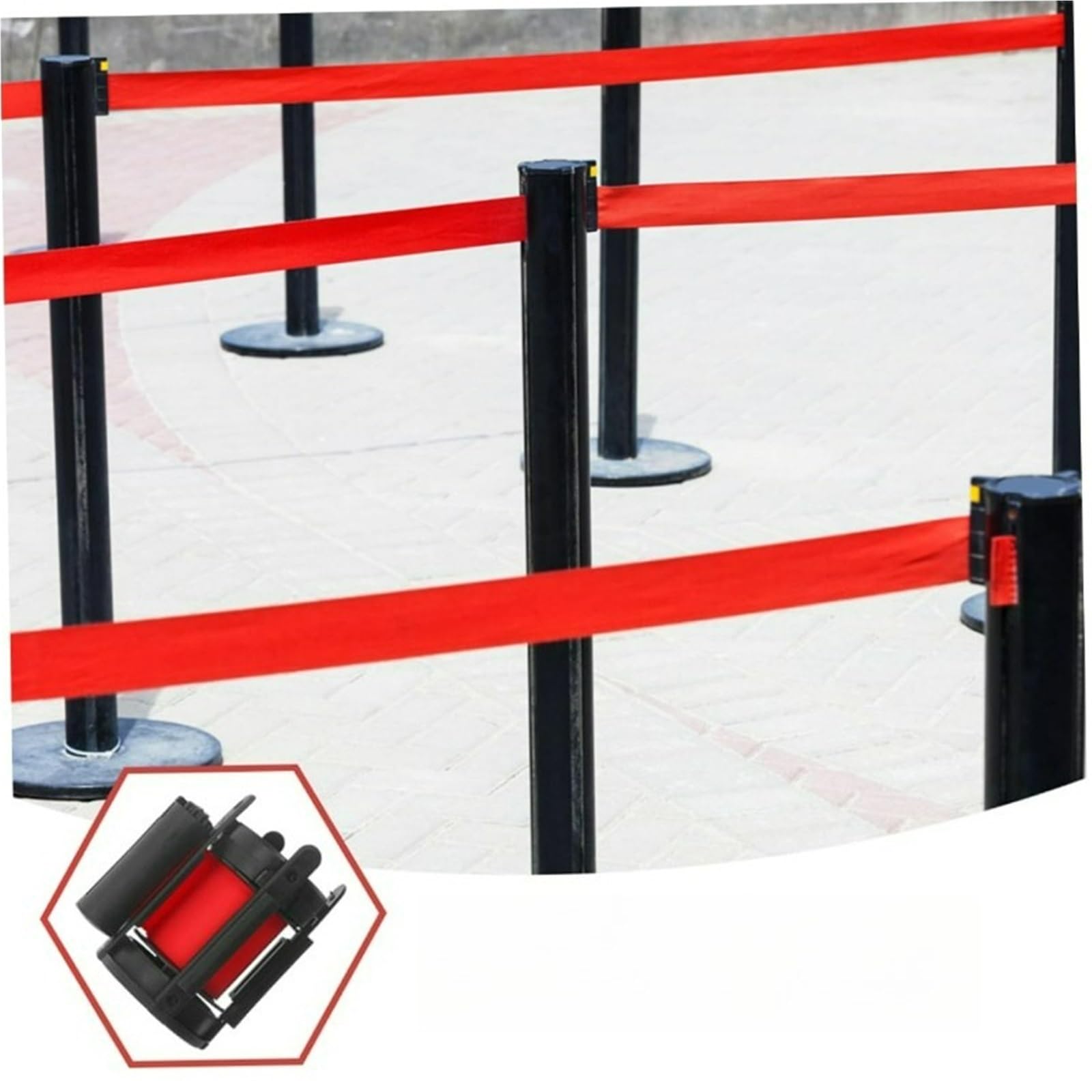 2 ceintures d'isolation rétractables de,0 m Pour Magasins | For tuyau de 63,0 mm de diamètre, bande de barrière appropriée, système de guidage, bande de délimitation(Yellow)