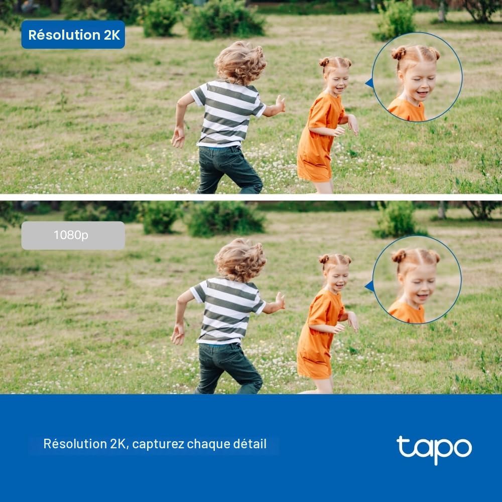 Tapo C310P2 Lot de 2 caméras de sécurité 2K d'extérieur sans fil et filaire, caméra extérieure sans frais mensuels, détection AI, vision nocturne avancée, conversation bidirectionnelle, étanchéité