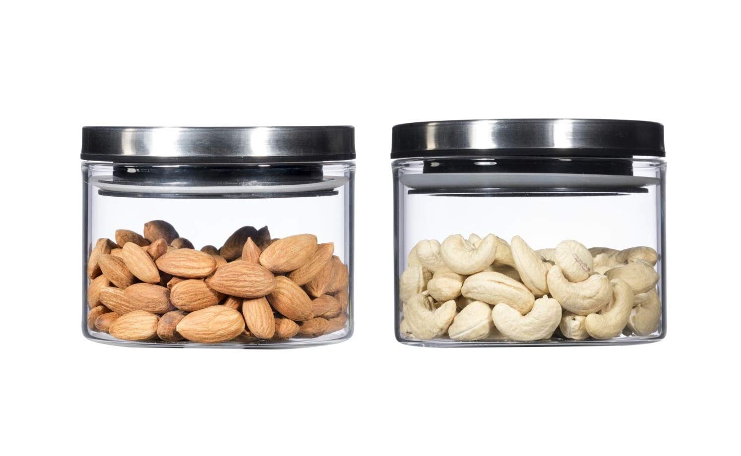 Slings Borosilicate Modern Glass Jar Set, 400ml, Set of 2 (Airtight) (400)