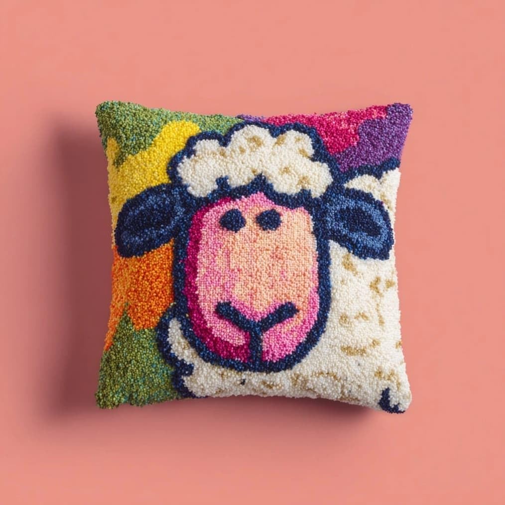 Kitquiver Latch Hook Cushion Kitsheep DIY Pillow Cover 43X43Cm