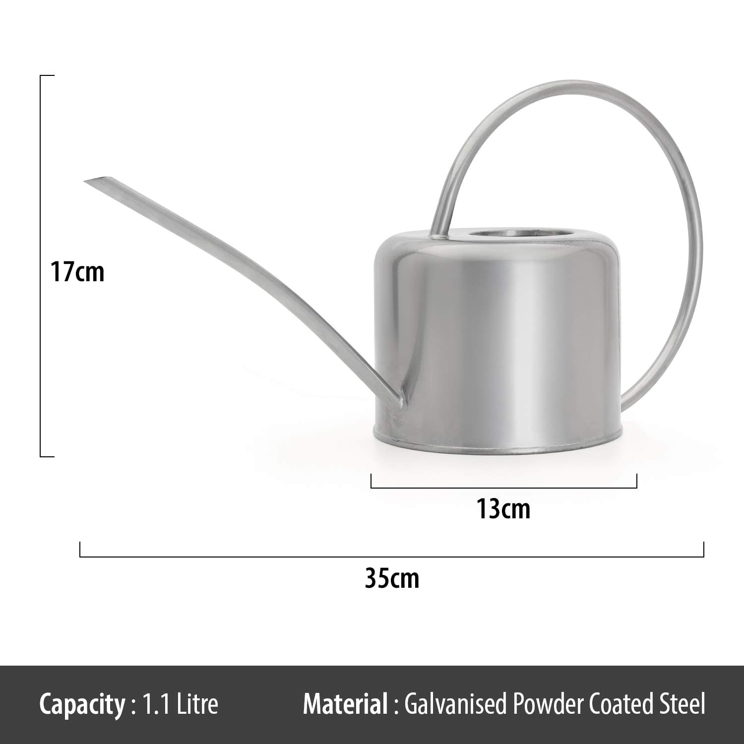 CKB LTD® – Arrosoir D'intérieur En Acier Galvanisé Avec Revêtement En Poudre Pour Plantes D'intérieur, Design Contemporain En Métal Avec Bec étroit Et Poignée Haute, 1,4 L Vert Foncé