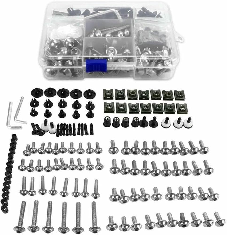 prebnhuyg Motorcycle Full Fairing Bolts Kit Stainless Steel Clips Nut Bodywork Screws for Yamaha YZFR25 YZFR6 YZFR3 YZFR1 YZF R25 R6 R3 R1 2013-2019