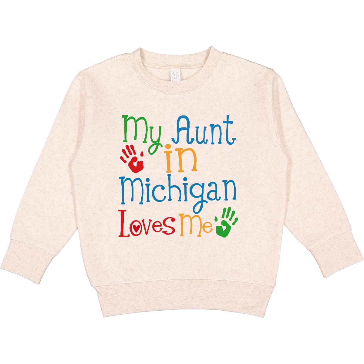 inktastic My Aunt in Michigan Loves Me Toddler Sweatshirt 5-6 Natural Heather 33999