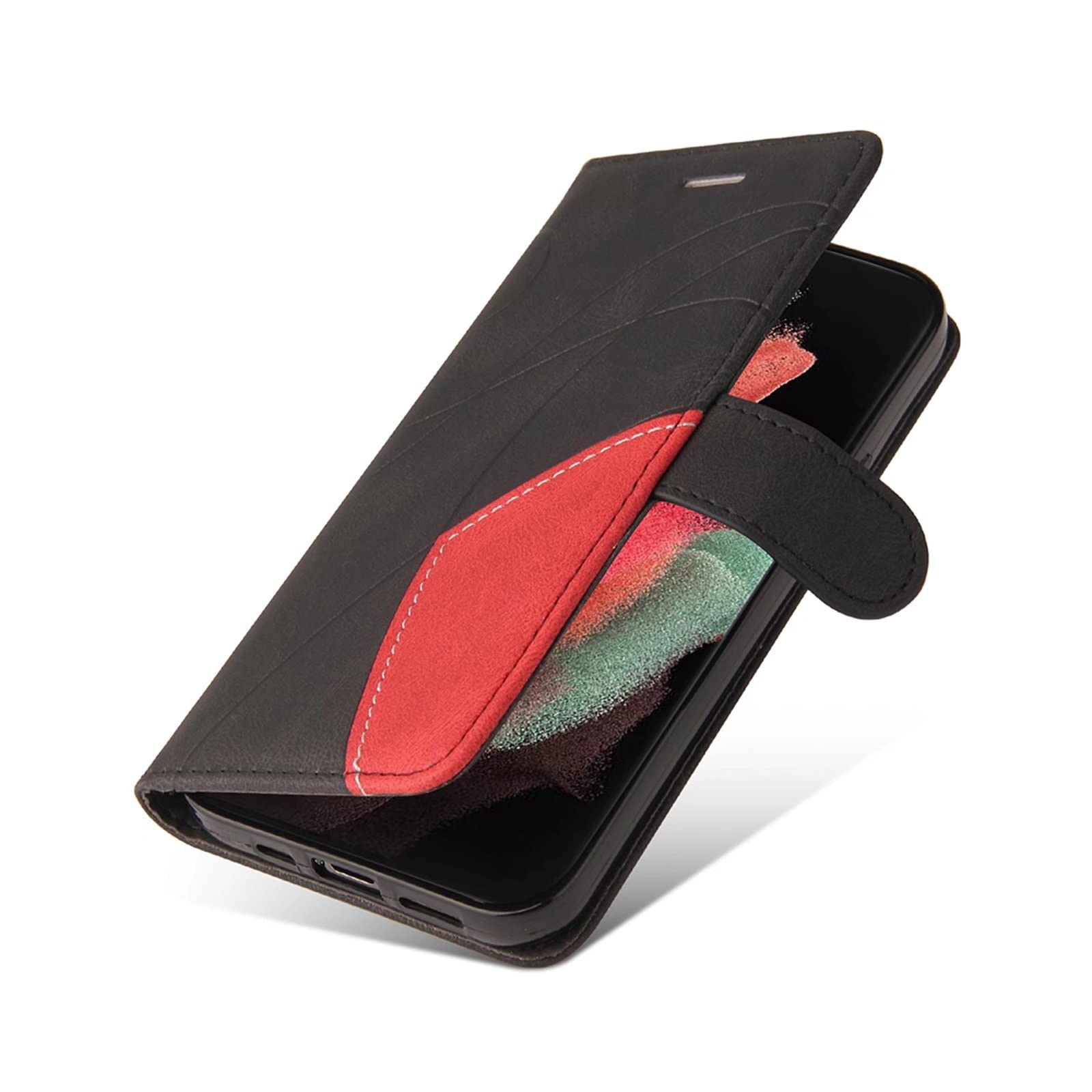 WEIOU Leather Folio Cover per Realme 9 Pro/Realme 9 5G (6.6), Custodia in Pelle PU Magnetica Libro Flip Portafoglio con [Funzione Stand]. Marrone