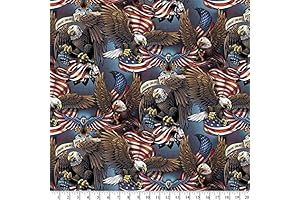 Trump Fabric by the Yard, Patriotic Eagles Digital Cotton Print Fabric