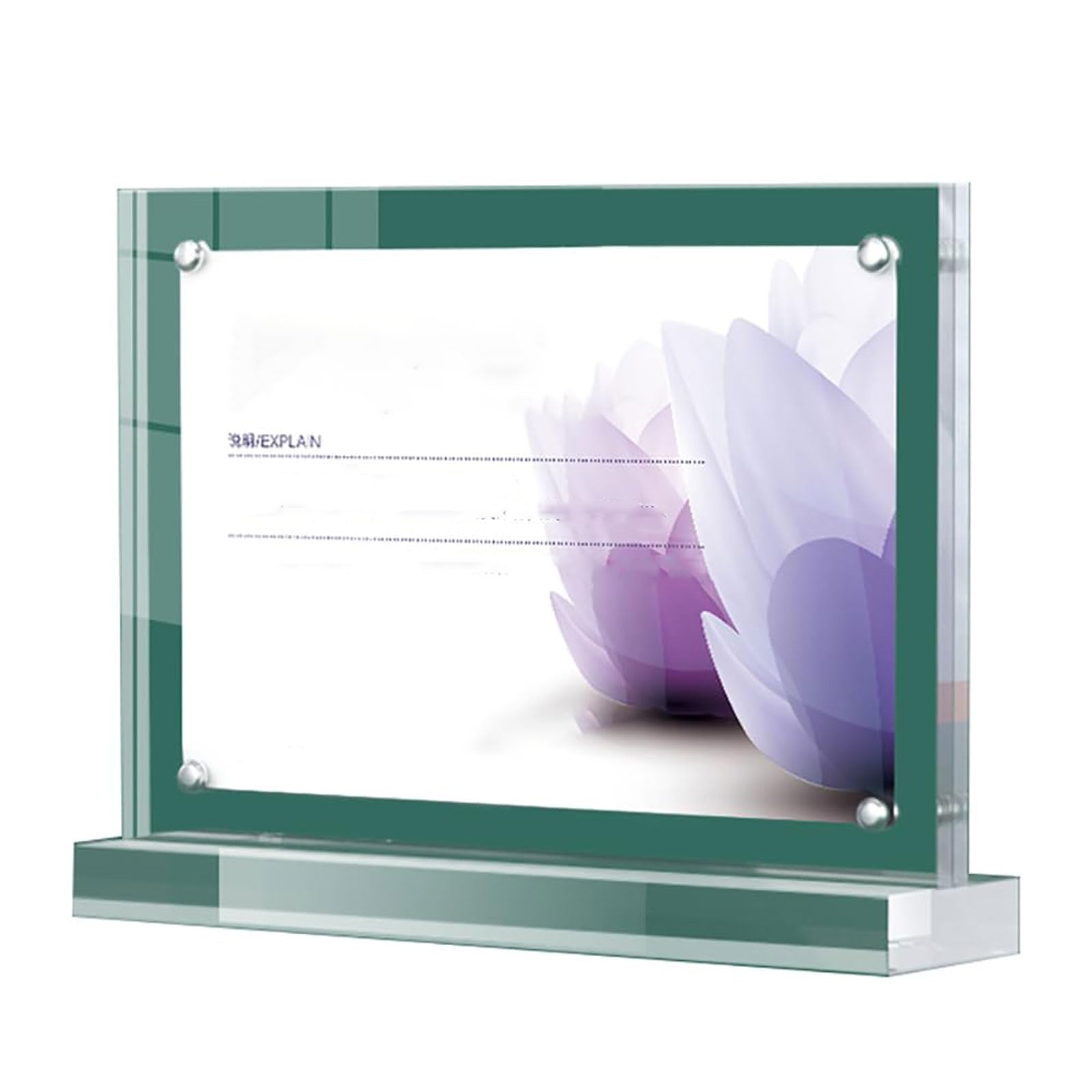 LuminescentDream 3 Pcs Landscape Display Stand,A4 Acrylic Sign Holder,Double-Side Transparent,Magnetic,Quick Page Turning,Portable Storage,for Store,Office,Restaurant