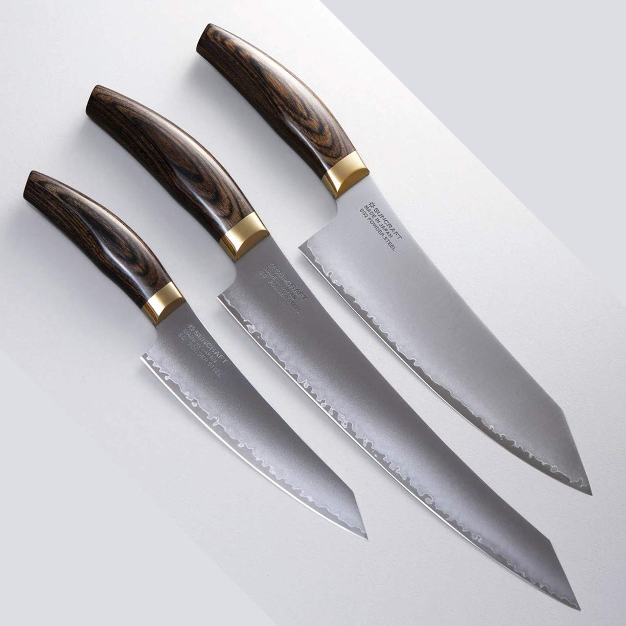 Elegancia SUNCRAFT Cuchillo universal & 3 capas SG2 acero inoxidable & biselado doble & longitud hoja 150 mm