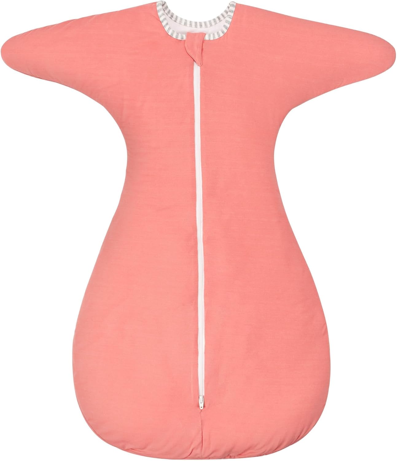 ZIGJOY Shark-Fin Transition Swaddle - 2.5 Tog Rayon Made from Bamboo Sleep Sack Transitional Swaddle Sack Baby Wearable Blanket, Peach Pink, 3-6 Months Peach Pink 3-6 Months