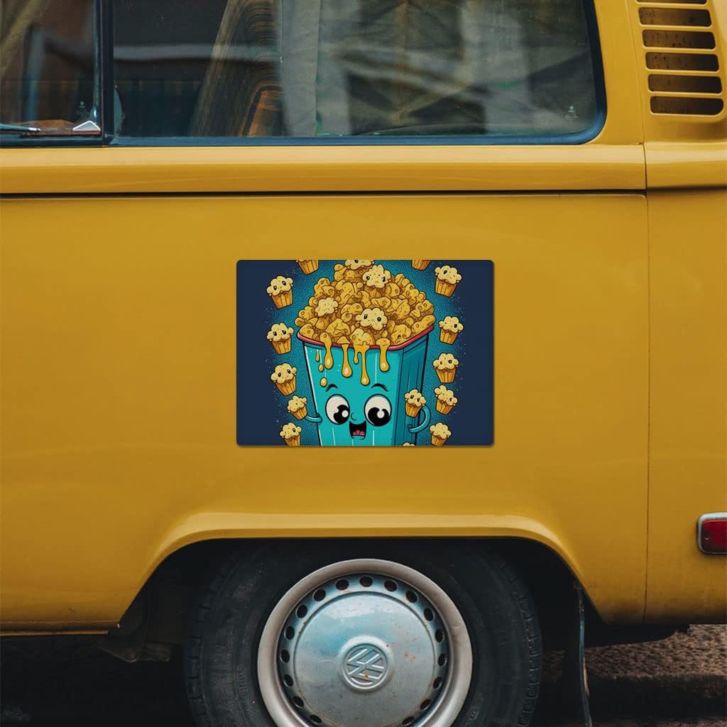 Popcorn Graphic Car Magnet 2 PCS - Mouse Car Magnet - Cartoon Sticker