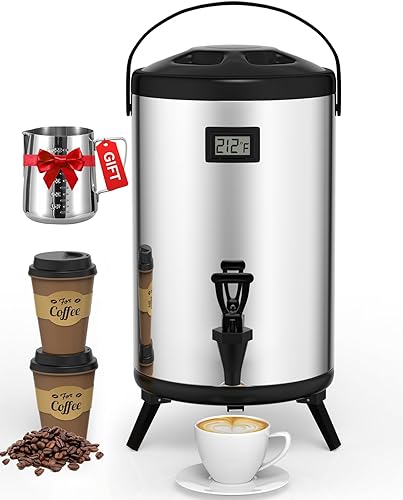Dispensador aislado de bebidas de 2 galones, dispensador de bebidas calientes con interior de acero inoxidable 304, dispensador de agua caliente