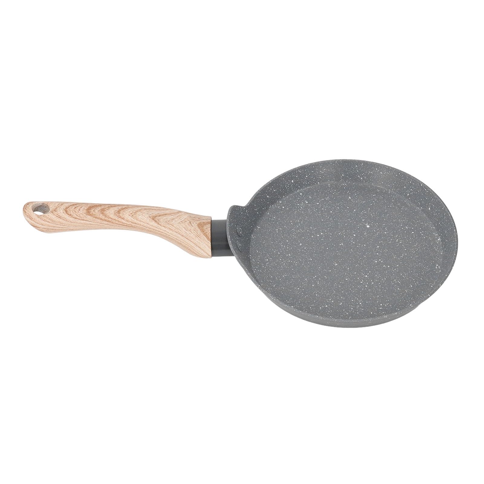 Poêle à frire pour œufs et utilisation quotidienne en cuisine avec manche en bois ergonomique