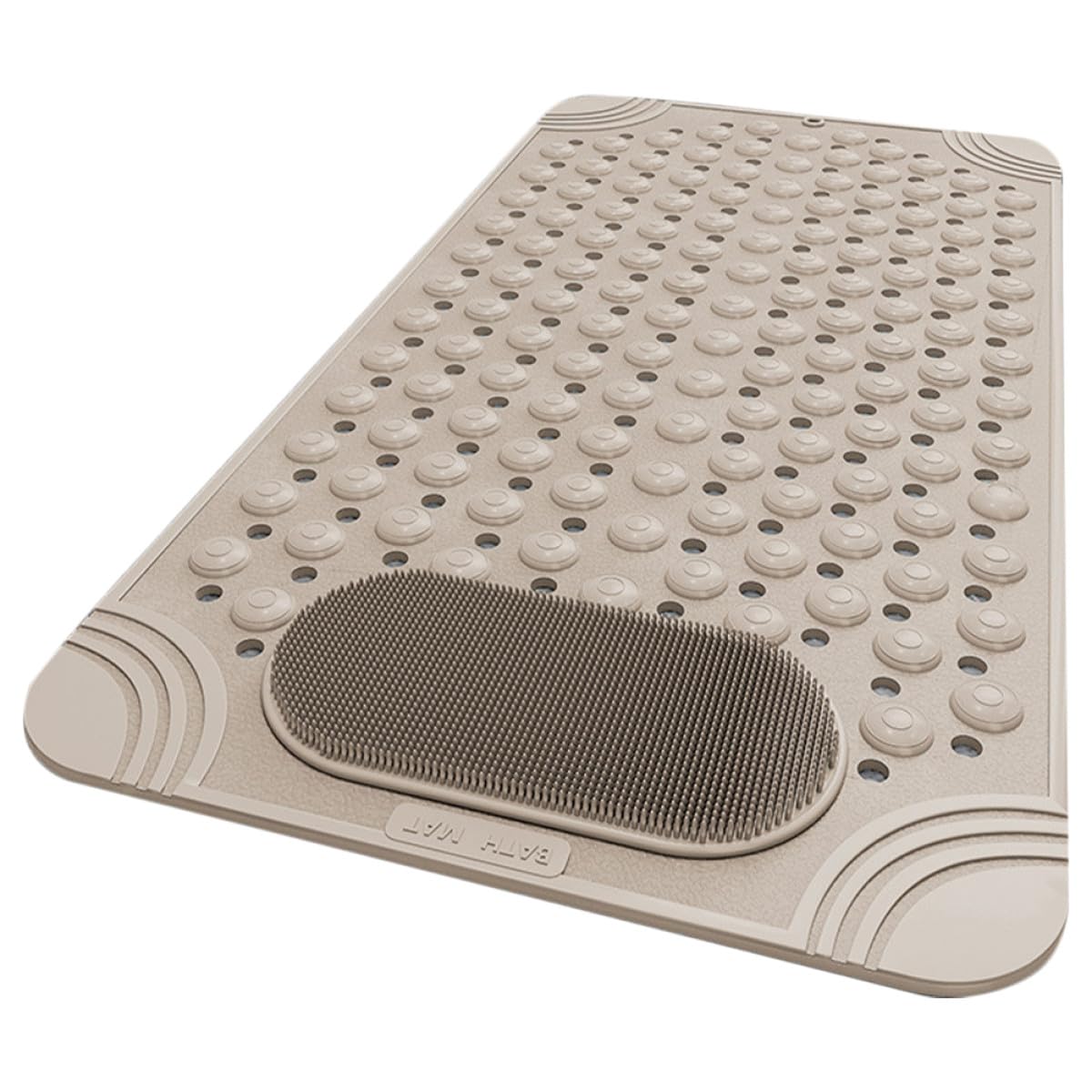 POPETPOP Alfombra Antideslizante para Ducha con Ventosas y Masaje Exfoliante para Pies, Fabricada en PVC Resistente al Desgaste, Adecuado para Baño Seguro y Cómodo