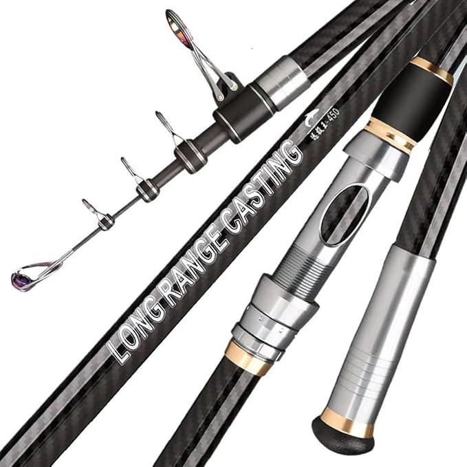 13-16.4Ft Telescopic Surf Rod Carbon 1-7oz 15-40lb Spinning Lake Beach