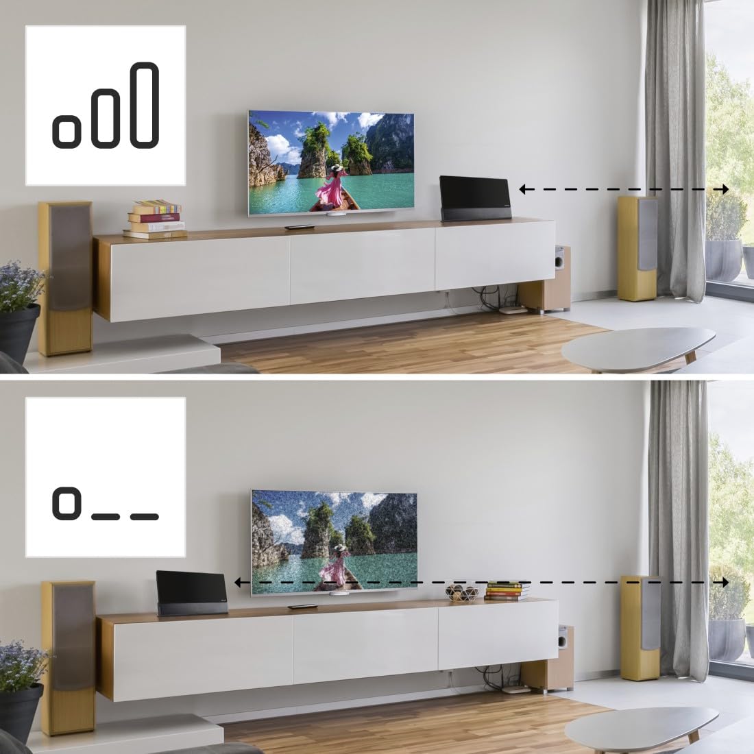 Hama Antenna da camera "Premium", attiva (ricezione di DVBT, DVBT2, antenna da camera per TV, guadagno automatico, filtro LTE 5G, piatto, alimentazione tramite USB), colore nero