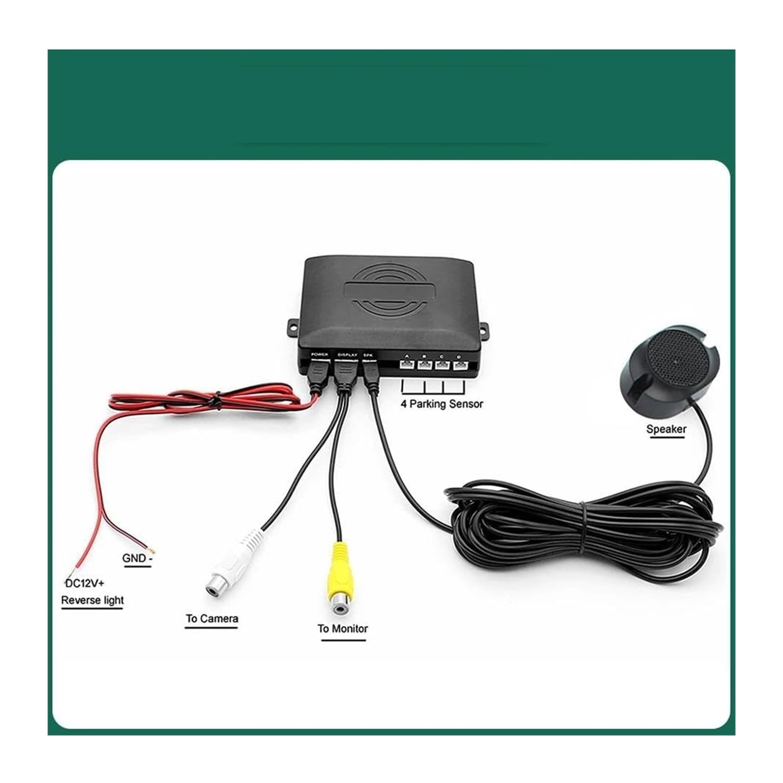 Radar Marcha Atrás Trasero para Coche Sensor Aparcamiento AHD 22 Mm Asistencia Seguridad para con Pantalla Sensor De Aparcami(Negro)