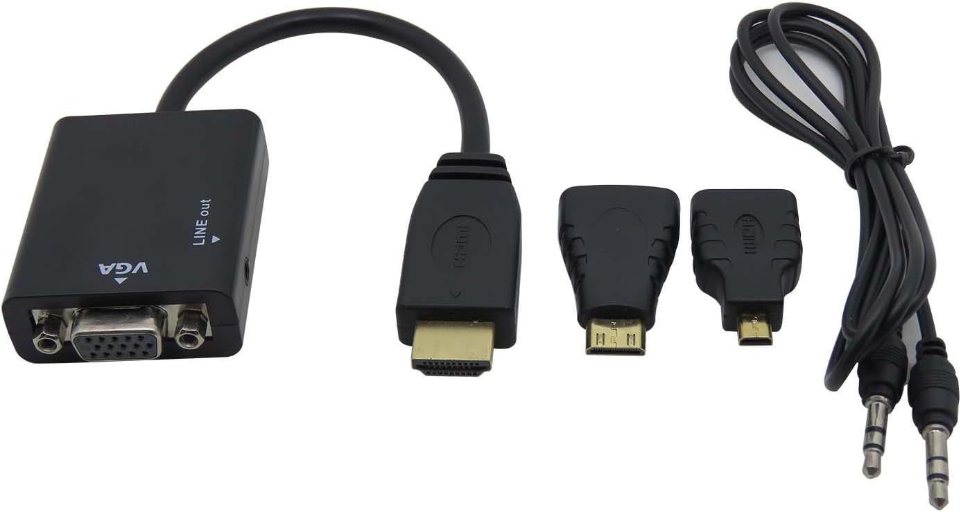 Adaptateur HDMI 4-en-1 Vers HDMI/DVI/VGA + Audio - Convertisseur Pour PC, Console, Portable