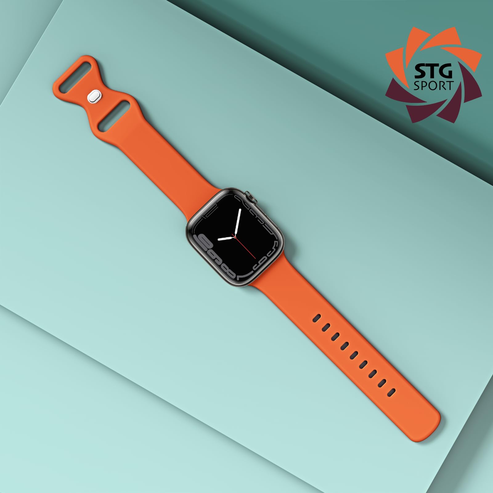 STG Sport Silicone Band Compatible with Apple Watch Band 38mm 40mm 41mm 42mm 44mm 45mm 46mm 49mm S/M M/L iWatch Ultra 2/Ultra SE Series 10/9/8/7/6/5/4/3/2/1 Women Men