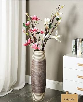 Amazon.co.jp: 陶器 花瓶 フラワーベース・花器 床花瓶乾燥花