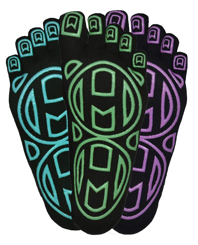 Mato &amp; Hash 5-Toe Exercise Barefoot Feel Yoga Socks With Full Grip