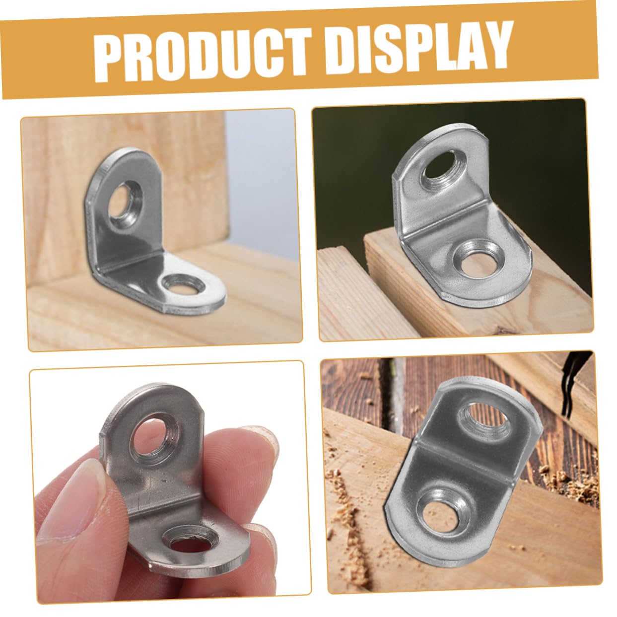 OUNONA 12pcs Table and Chair Corner Code Wood Shelf Bracket Metal Brackets Small l Brackets Shelf Brackets Angle Brackets Corner Braces for Wood Connector Right Angle Stainless Steel