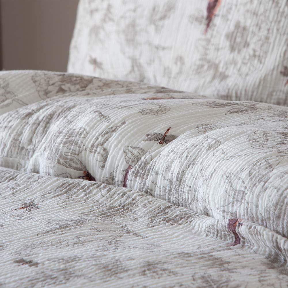 COTTON ARTean Funda Nórdica Cama 200 Algodón Doble Gasa BAKIO Blanco | Incluye 3 piezas: F. Edredón 280x240 + 2 F.de Almohada Cierre Botones. Certificado OEKO-TEX