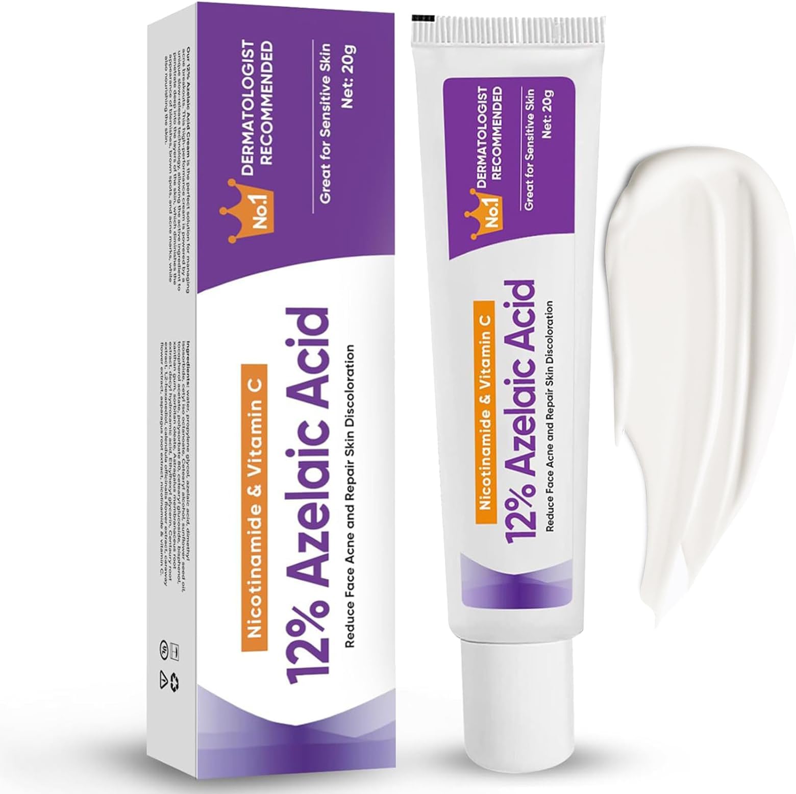 Azelaic Acid Serum, Booster 12% Azelaic Acid Cream, Niacinamide & Vitamin C for Face, Facial Cream, Balance 𝗘𝘅𝗰𝗲𝘀𝘀 𝗦𝗲𝗯𝘂𝗺,Smoothing Skin and Blemish,Pore Cleansing 1pcs