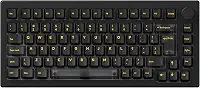 Teclado mecânico Akko ABNT2 5075 Clear Black com switch V3 Cream Black