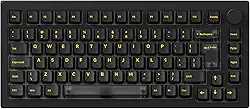 Teclado mecânico Akko ABNT2 5075 Clear Black com switch V3 Cream Black