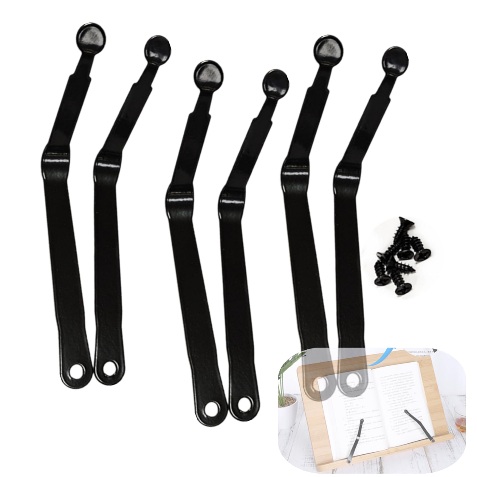 6 Pack Book Stand Page Clips - Replacement Spring Clips For Book Holders & Music Stands