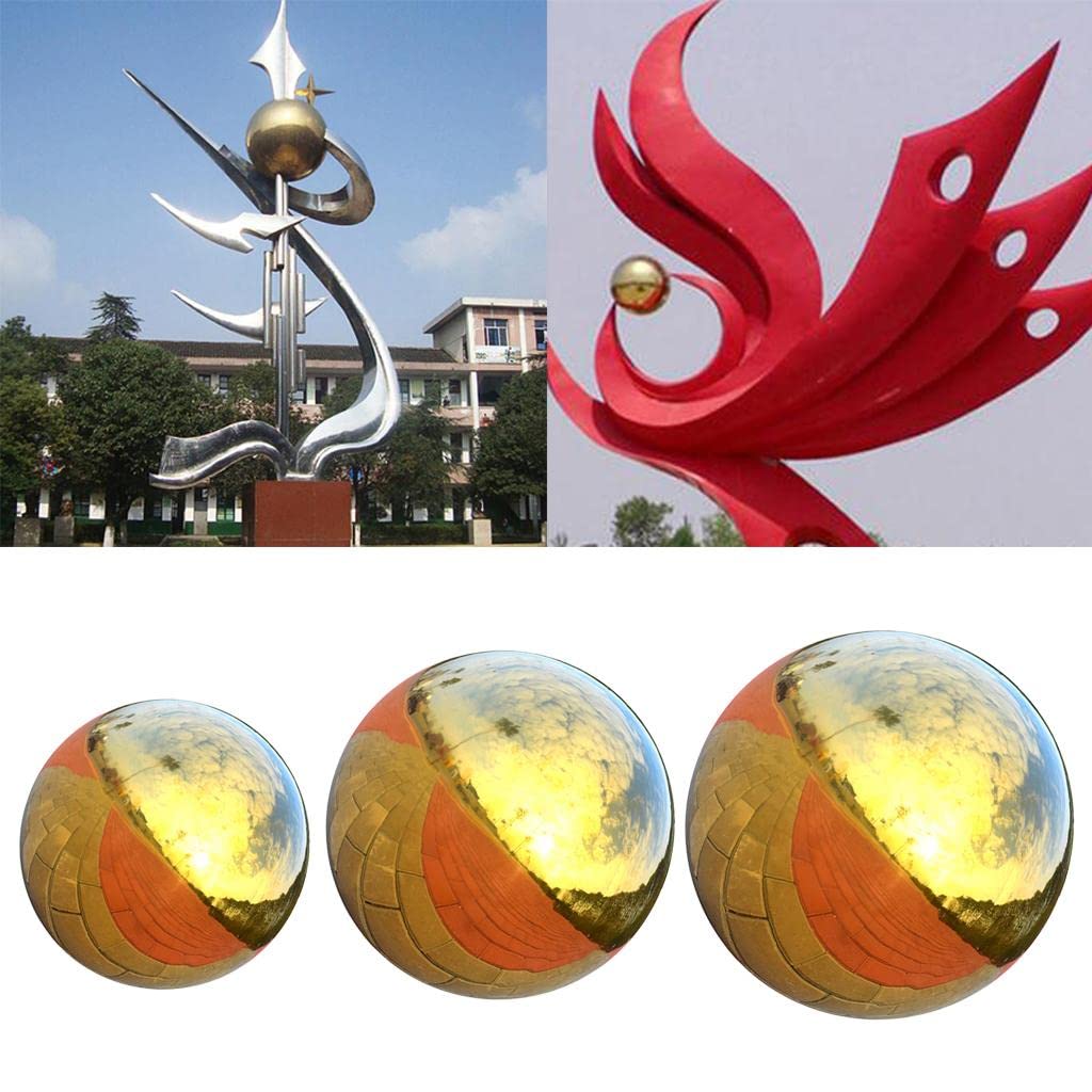 CALANDIS™ 3x 304 Stainless Hollow Ball Seamless Mirror Ball Sphere Home Garden Gold | Statues & Lawn Ornaments | Garden D?©cor | Yard, Garden & Outdoor Living-image-15